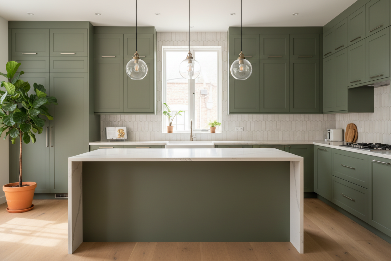 olive green kitchen cabinets