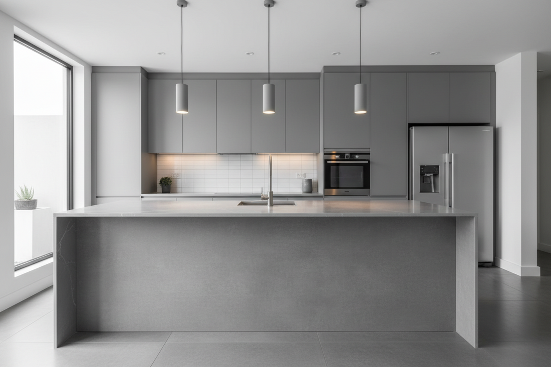 Grey kitchen cabinets