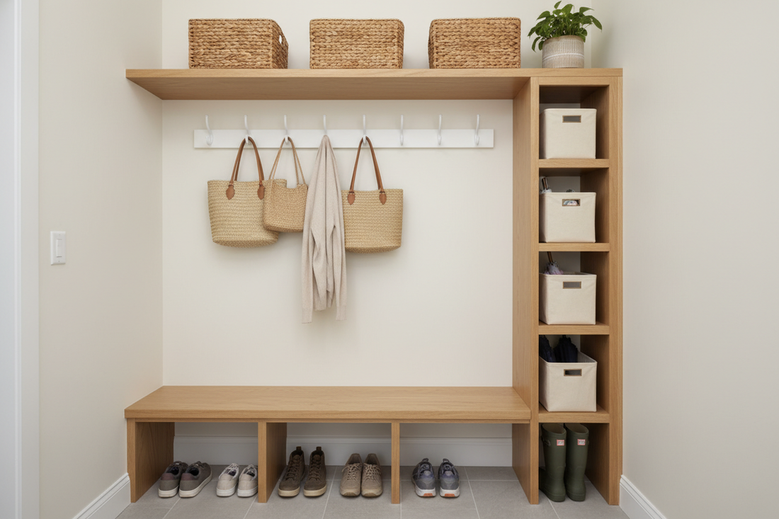 Luxury mudroom storage